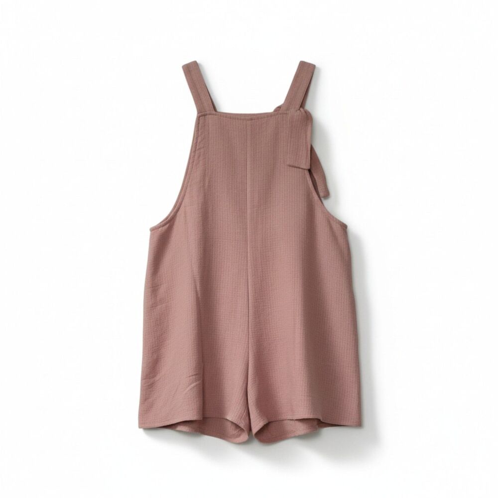 Emery Rose Dusty Pink Wide Leg Overalls XS Sleeveless Jumpsuit Romper Linen Blen